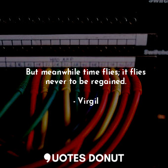  But meanwhile time flies; it flies never to be regained.... - Virgil - Quotes Donut