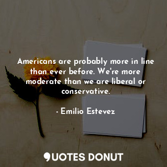 Americans are probably more in line than ever before. We&#39;re more moderate than we are liberal or conservative.