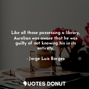 Like all those possessing a library, Aurelian was aware that he was guilty of not knowing his in its entirety.