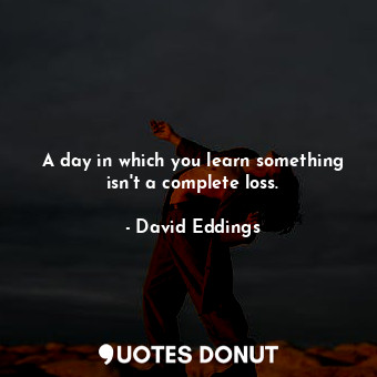  A day in which you learn something isn't a complete loss.... - David Eddings - Quotes Donut