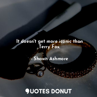  It doesn&#39;t get more iconic than Terry Fox.... - Shawn Ashmore - Quotes Donut