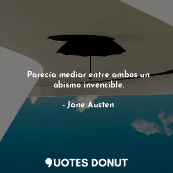 Parecía mediar entre ambos un abismo invencible.