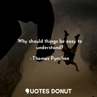 Why should things be easy to understand?