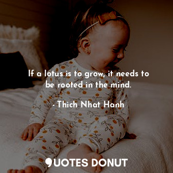  If a lotus is to grow, it needs to be rooted in the mind.... - Thich Nhat Hanh - Quotes Donut
