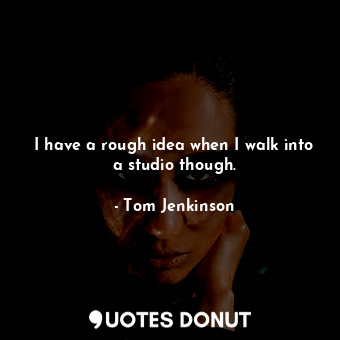  I have a rough idea when I walk into a studio though.... - Tom Jenkinson - Quotes Donut
