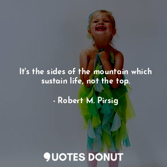  It's the sides of the mountain which sustain life, not the top.... - Robert M. Pirsig - Quotes Donut