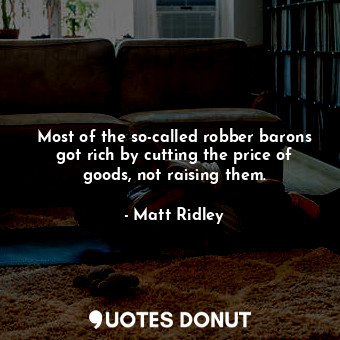 Most of the so-called robber barons got rich by cutting the price of goods, not raising them.