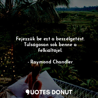  Fejezzük be ezt a beszélgetést. Túlságosan sok benne a felkiáltójel.... - Raymond Chandler - Quotes Donut