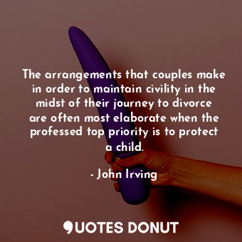 The arrangements that couples make in order to maintain civility in the midst of their journey to divorce are often most elaborate when the professed top priority is to protect a child.