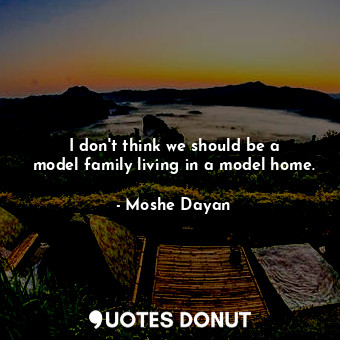 I don&#39;t think we should be a model family living in a model home.