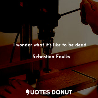  I wonder what it's like to be dead.... - Sebastian Faulks - Quotes Donut