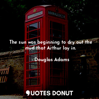  The sun was beginning to dry out the mud that Arthur lay in.... - Douglas Adams - Quotes Donut