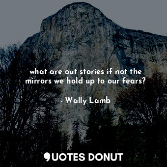  what are out stories if not the mirrors we hold up to our fears?... - Wally Lamb - Quotes Donut