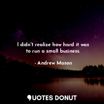  I didn&#39;t realize how hard it was to run a small business.... - Andrew Mason - Quotes Donut