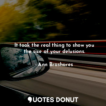  It took the real thing to show you the size of your delusions.... - Ann Brashares - Quotes Donut