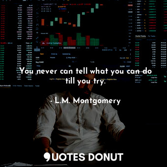  You never can tell what you can do till you try.... - L.M. Montgomery - Quotes Donut