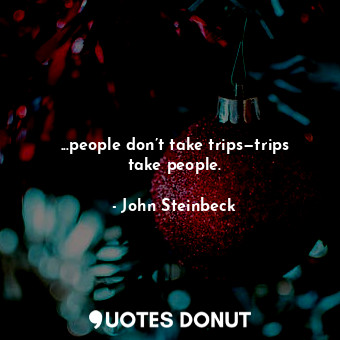 ...people don’t take trips—trips take people.