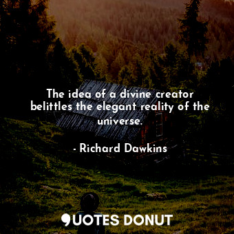 The idea of a divine creator belittles the elegant reality of the universe.