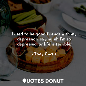 I used to be good friends with my depression, saying oh I&#39;m so depressed, or life is terrible.