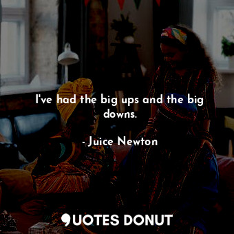  I&#39;ve had the big ups and the big downs.... - Juice Newton - Quotes Donut