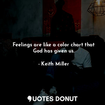  Feelings are like a color chart that God has given us.... - Keith Miller - Quotes Donut