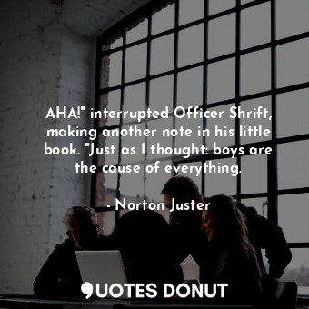 AHA!" interrupted Officer Shrift, making another note in his little book. "Just as I thought: boys are the cause of everything.