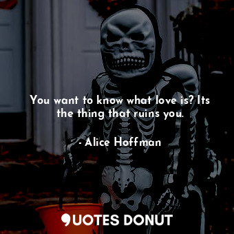  You want to know what love is? Its the thing that ruins you.... - Alice Hoffman - Quotes Donut