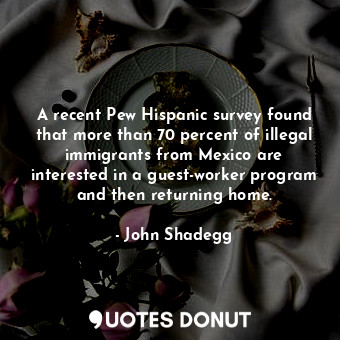 A recent Pew Hispanic survey found that more than 70 percent of illegal immigrants from Mexico are interested in a guest-worker program and then returning home.