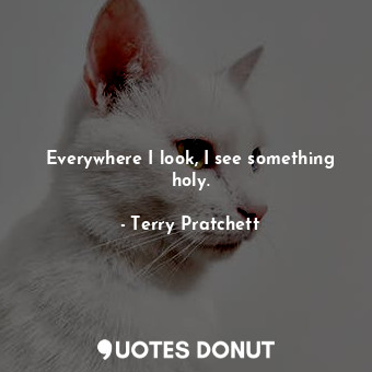  Everywhere I look, I see something holy.... - Terry Pratchett - Quotes Donut