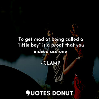 To get mad at being called a “little boy” is a proof that you indeed are one