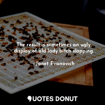  The result is sometimes an ugly display of old lady bitch slapping.... - Janet Evanovich - Quotes Donut