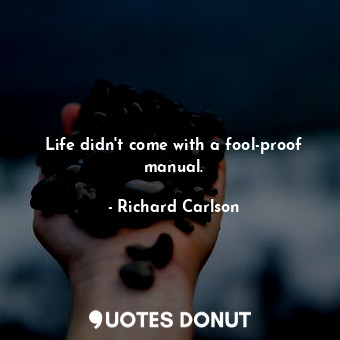  Life didn't come with a fool-proof manual.... - Richard Carlson - Quotes Donut