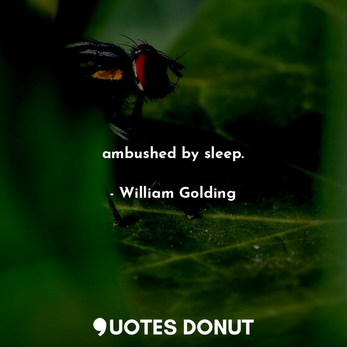  ambushed by sleep.... - William Golding - Quotes Donut