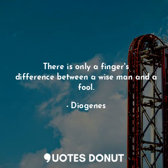  There is only a finger&#39;s difference between a wise man and a fool.... - Diogenes - Quotes Donut