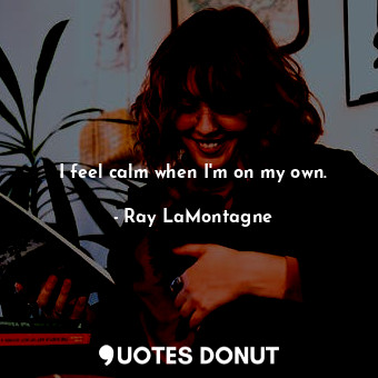  I feel calm when I&#39;m on my own.... - Ray LaMontagne - Quotes Donut