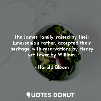 The James family, raised by their Emersonian father, accepted their heritage, with reservations by Henry yet fewer by William.