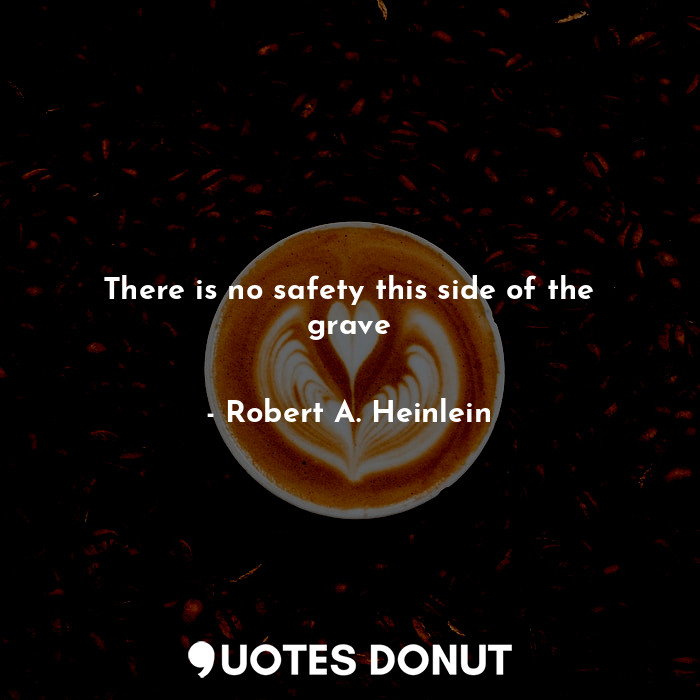  There is no safety this side of the grave... - Robert A. Heinlein - Quotes Donut