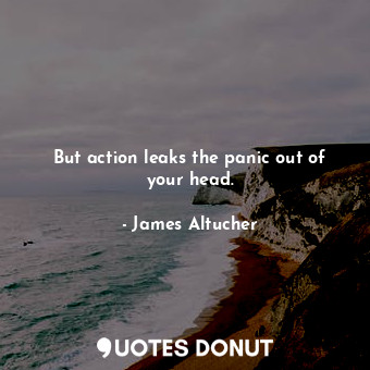  But action leaks the panic out of your head.... - James Altucher - Quotes Donut