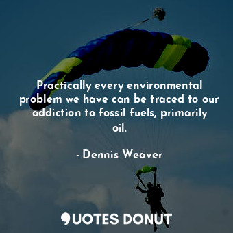 Practically every environmental problem we have can be traced to our addiction to fossil fuels, primarily oil.