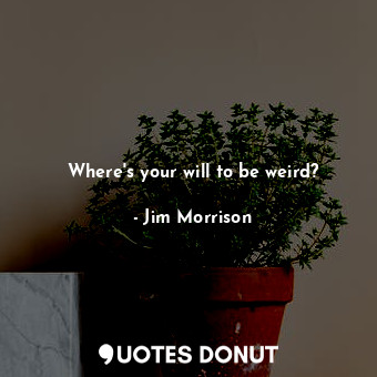  Where&#39;s your will to be weird?... - Jim Morrison - Quotes Donut