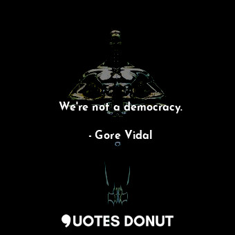 We&#39;re not a democracy.