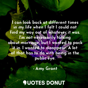  I can look back at different times in my life when I felt I could not find my wa... - Amy Grant - Quotes Donut
