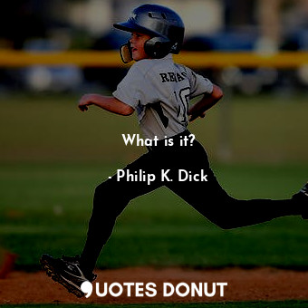  What is it?... - Philip K. Dick - Quotes Donut