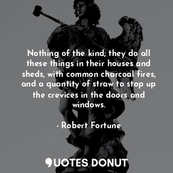  Nothing of the kind; they do all these things in their houses and sheds, with co... - Robert Fortune - Quotes Donut