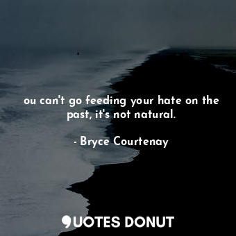  ou can't go feeding your hate on the past, it's not natural.... - Bryce Courtenay - Quotes Donut
