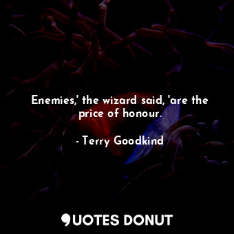 Enemies,' the wizard said, 'are the price of honour.