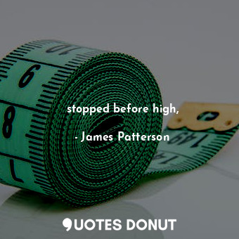  stopped before high,... - James Patterson - Quotes Donut