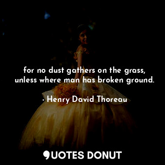 for no dust gathers on the grass, unless where man has broken ground.