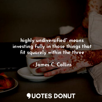 highly undiversified” means investing fully in those things that fit squarely within the three