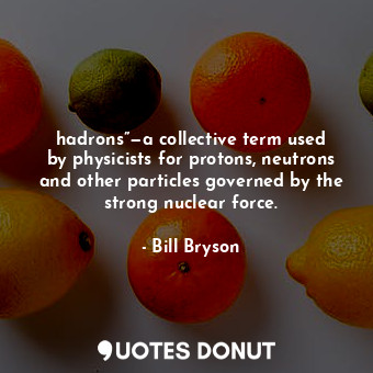 hadrons”—a collective term used by physicists for protons, neutrons and other particles governed by the strong nuclear force.